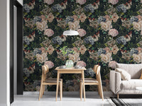 Romantic Dark Floral Wallpaper Decor