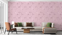 Shiny pink flamingo seamless wallpaper