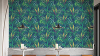 Lush tropical greenery peelable wallpaper