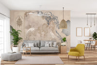 Tropical Grey Wall Decor Concrete Wallpaper - Giffywalls
