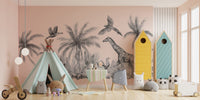 Watercolor Wild Animals Kids Room Wallpaper Wall Murals - Giffywalls