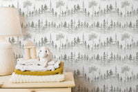 Winter forest snow path wallpaper design
