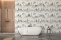 Scenic snow path forest wall art decor
