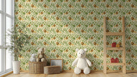 Kids' room wallpaper with watercolor lion
