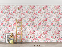Soft pink flamingo wallpaper design
