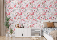 Subtle pink flamingo wallpaper decor
