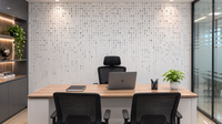Abstract mural showing ones and zeros fading down a grid B395