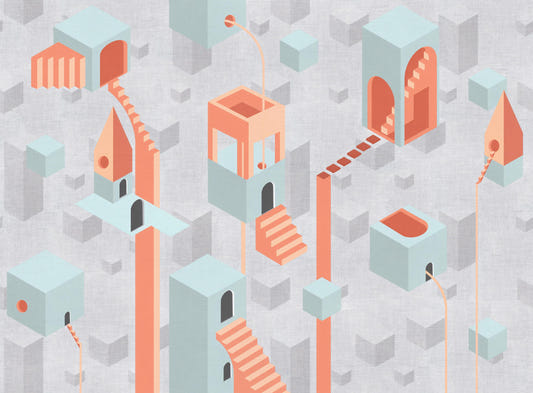 Abstract Construction Wall Mural