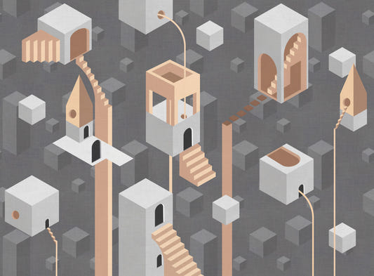 Modern Gray Geometric Architecture Wallpaper