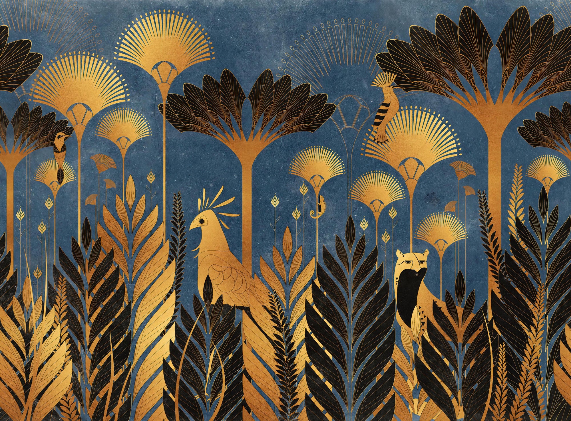 Midnight Jungle Elegance Wallpaper