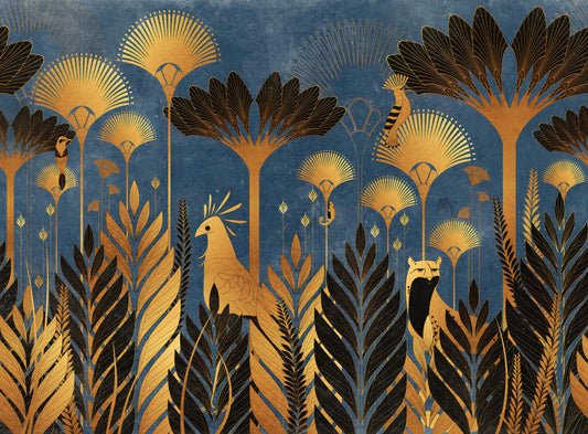 Midnight Jungle Elegance Wallpaper