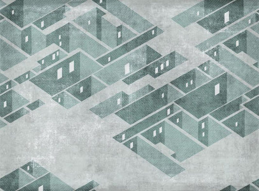Abstract Grid Maze Wall Art Mural