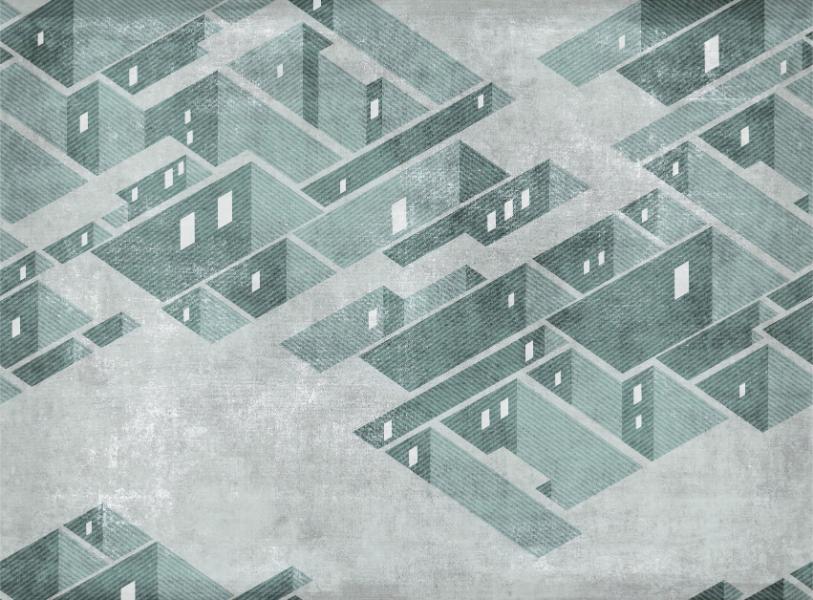 Abstract Grid Maze Wall Art Mural