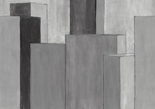 Modern Prisma Grey Wall Mural