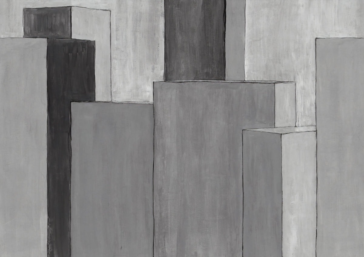 Modern Prisma Grey Wall Mural