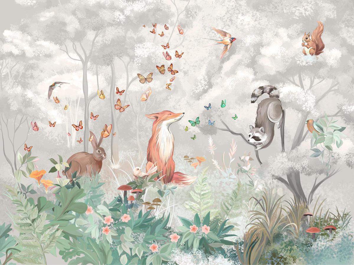 Mystical Forest Creatures Wallpaper in your room — zoomed