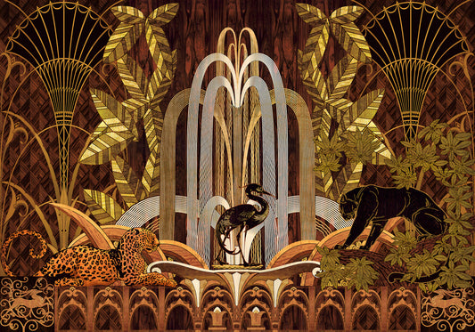 Golden Jungle Art Deco Mural