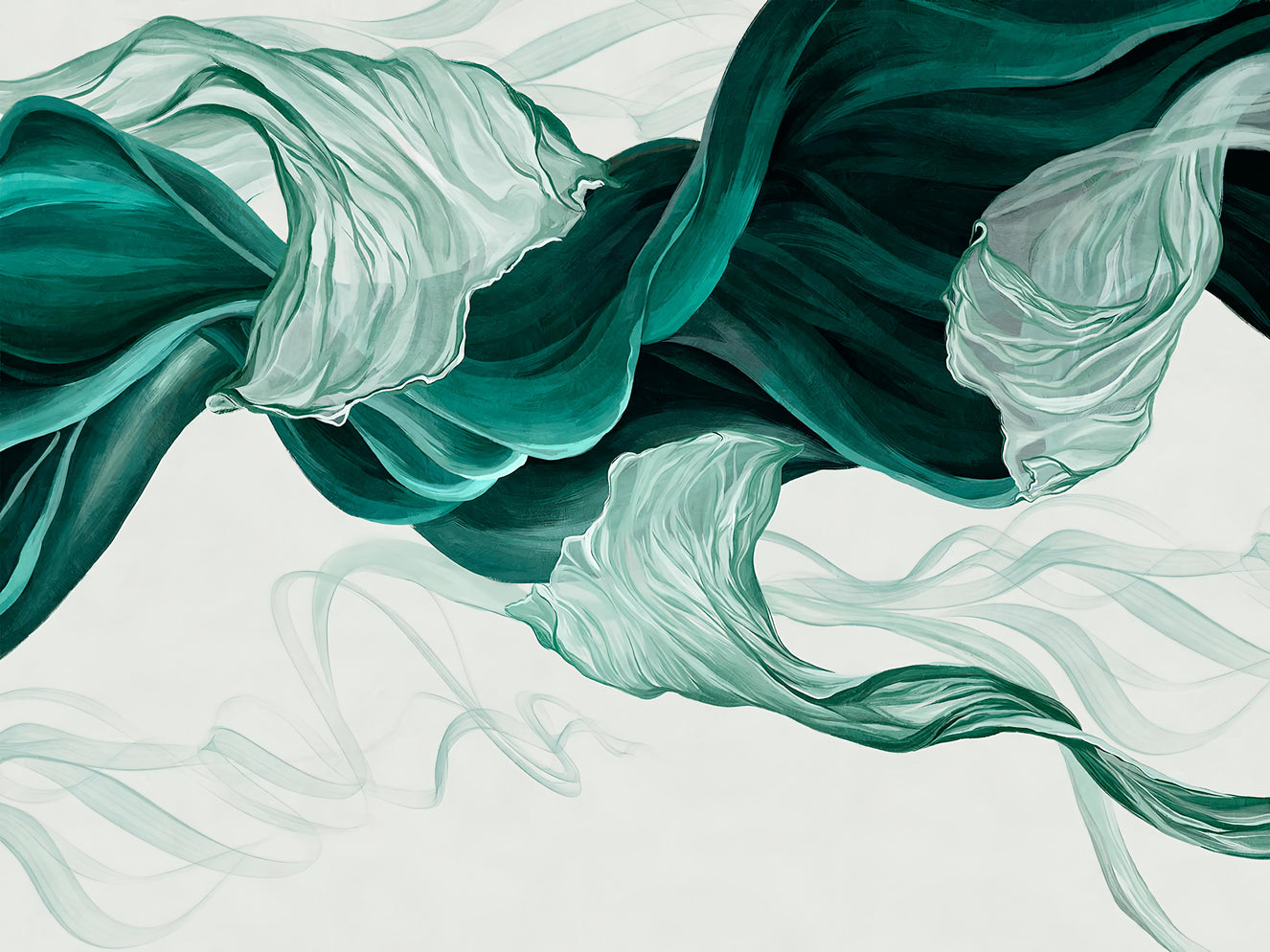 Emerald Breeze Abstract Wallpaper