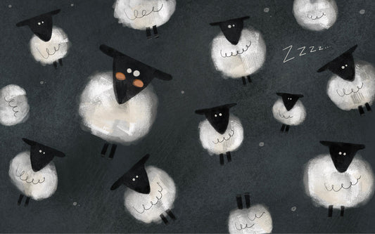 Dreamy Nighttime Sheep Wallpaper