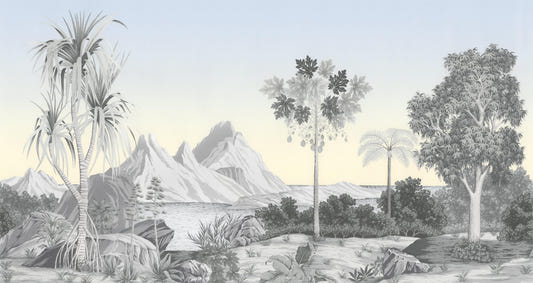 Vintage Botanical Landscape Mural