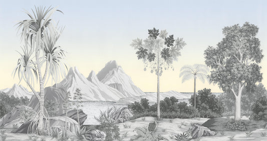 Vintage Botanical Landscape Mural