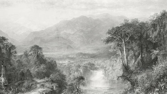 Vintage Mountain Landscape Wallpaper