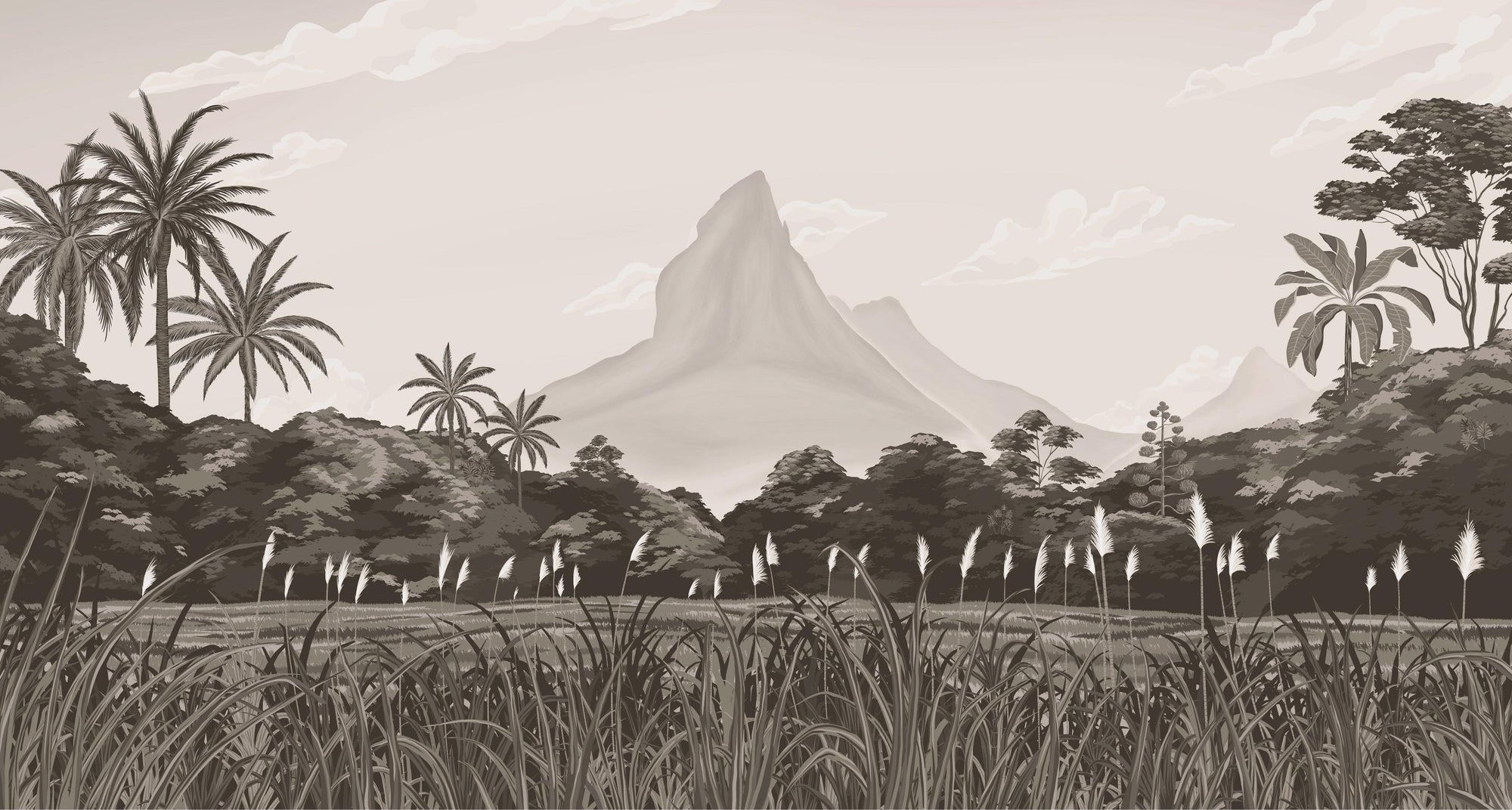 Tropical Mountain Landscape Wallpaper