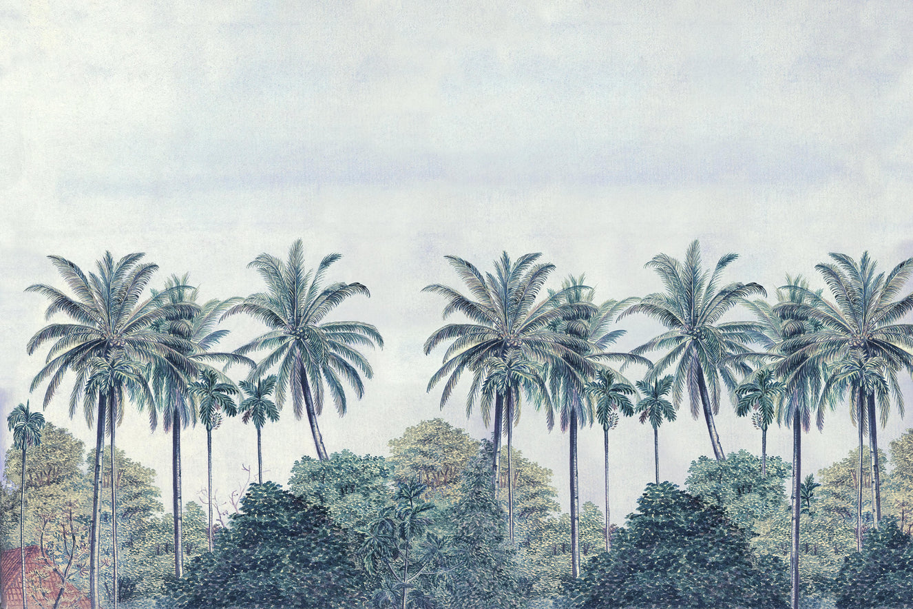 Tropical Palm Canopy Mural
