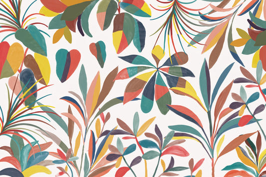 Colorful Tropical Botanical Wallpaper