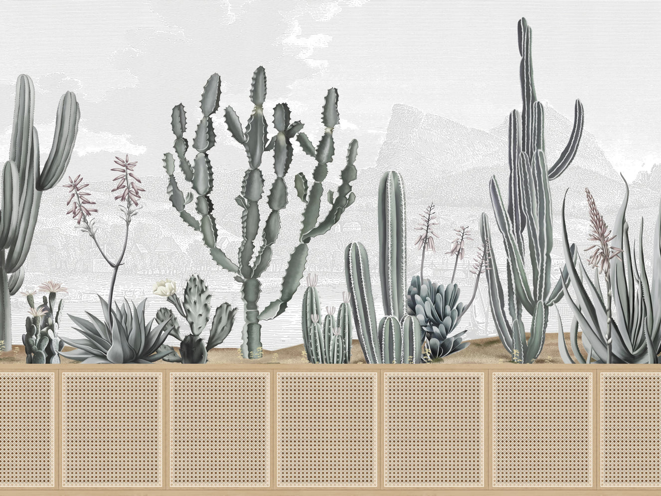 Desert Cactus Botanical Wallpaper