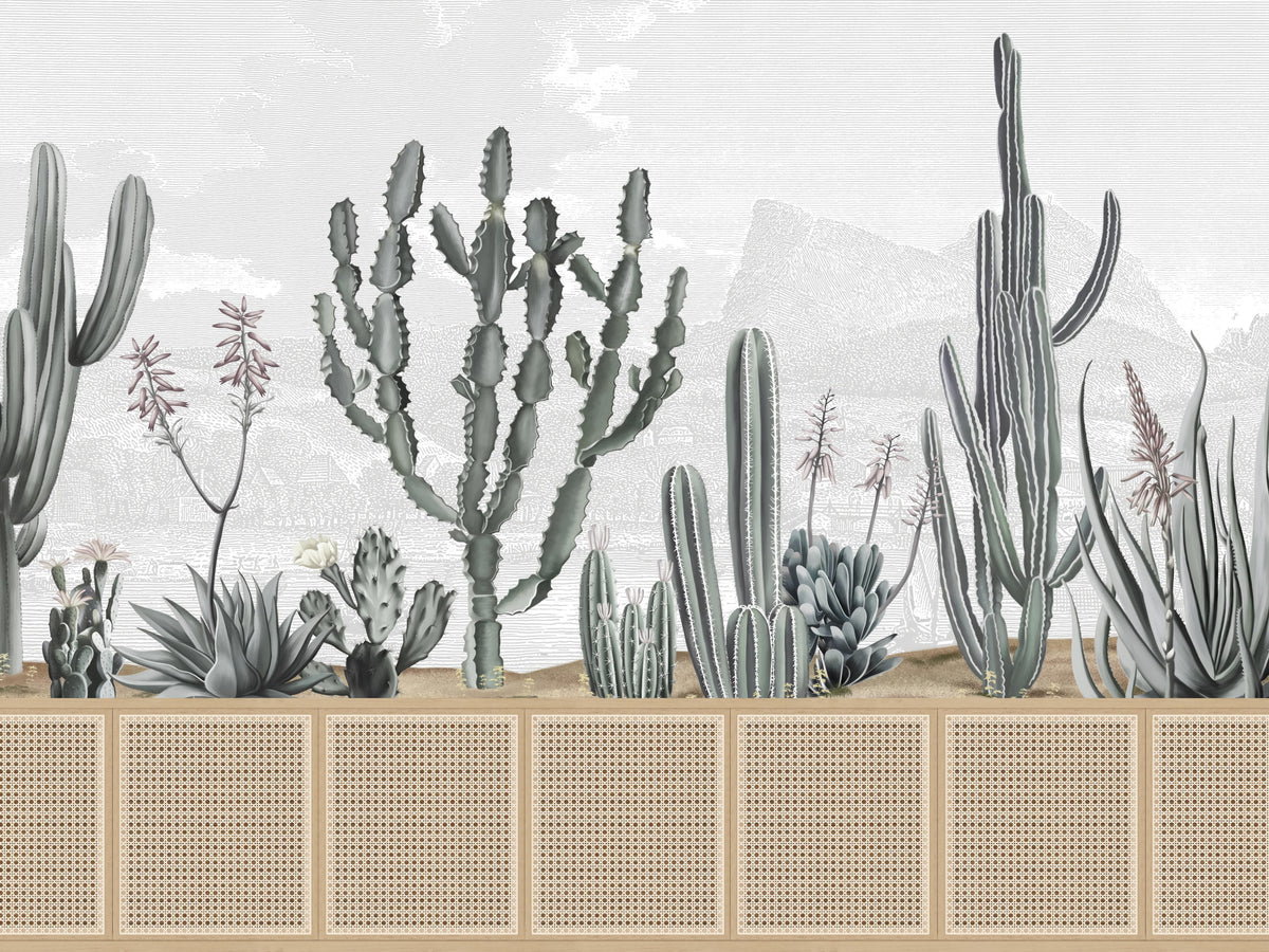 Desert Cactus Botanical Wallpaper