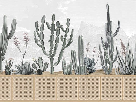Desert Cactus Botanical Wallpaper
