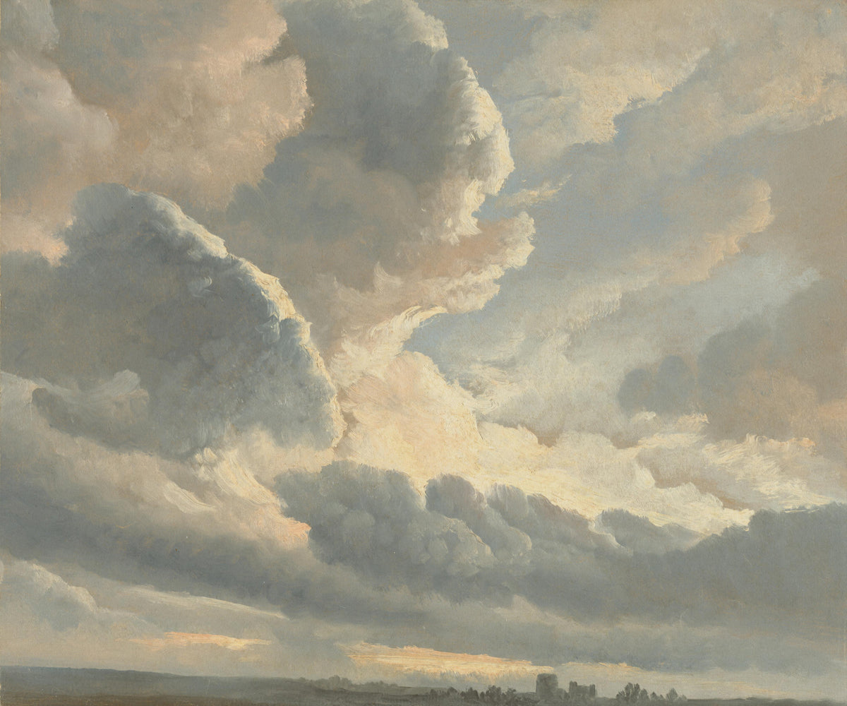Golden Twilight Cloud Wall Mural in your room — zoomed