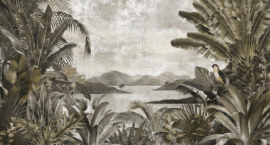 Vintage Tropical Jungle Mural