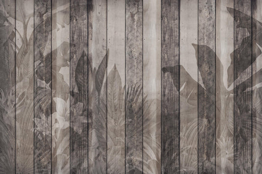 Timber Botanical Wall Mural-