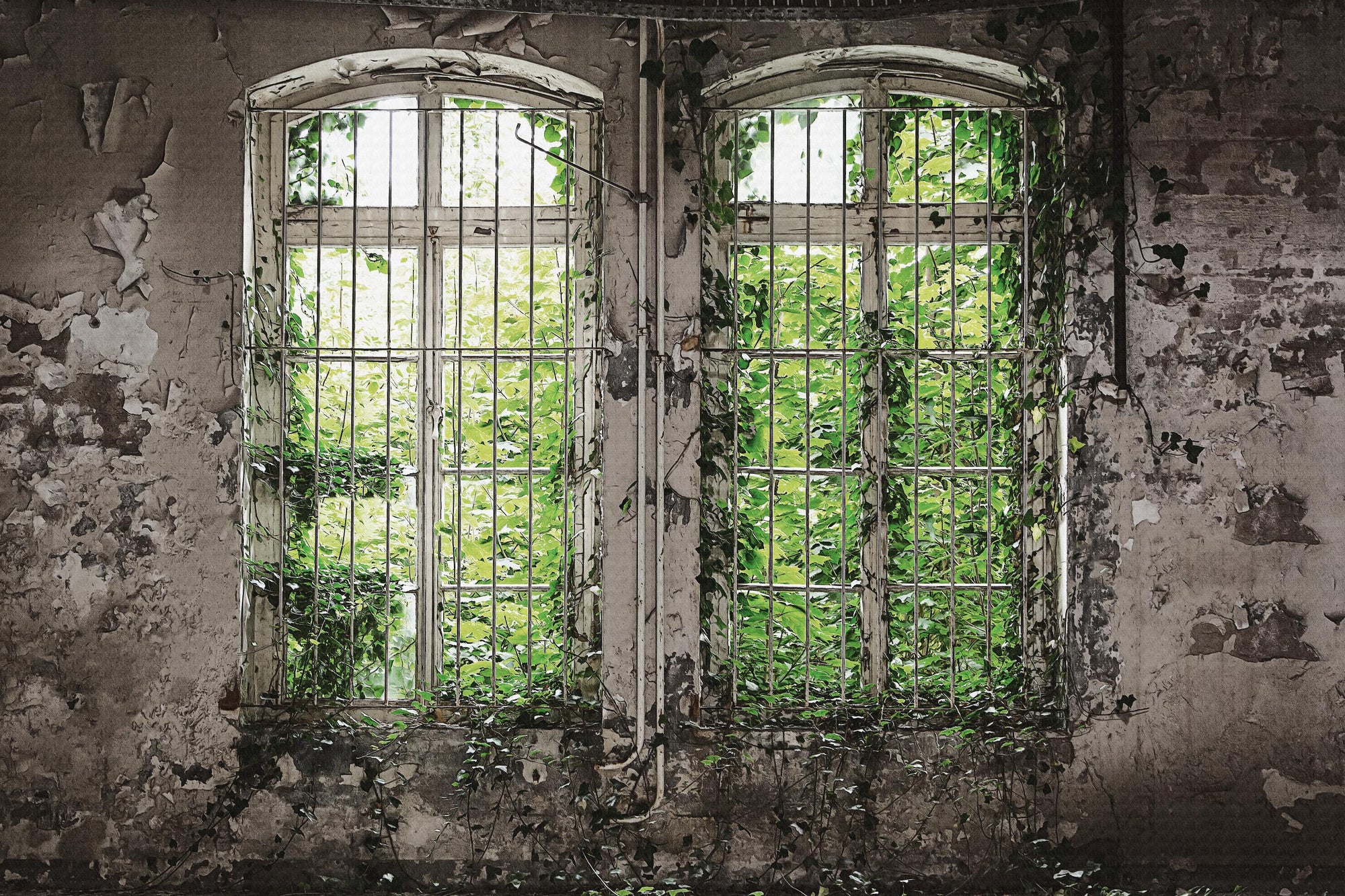 Nature Reclaims Rustic Wallpaper