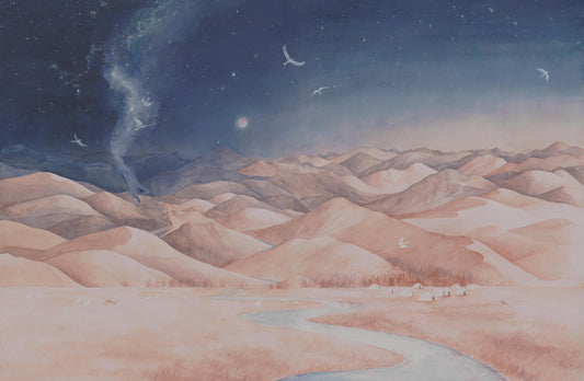Dreamy Night Sky Mountain Wallpaper