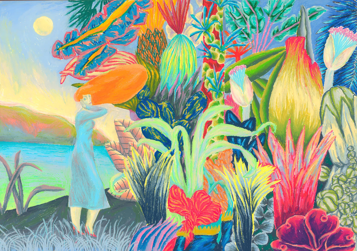 Tropical Dreamscape Botanical Wallpaper