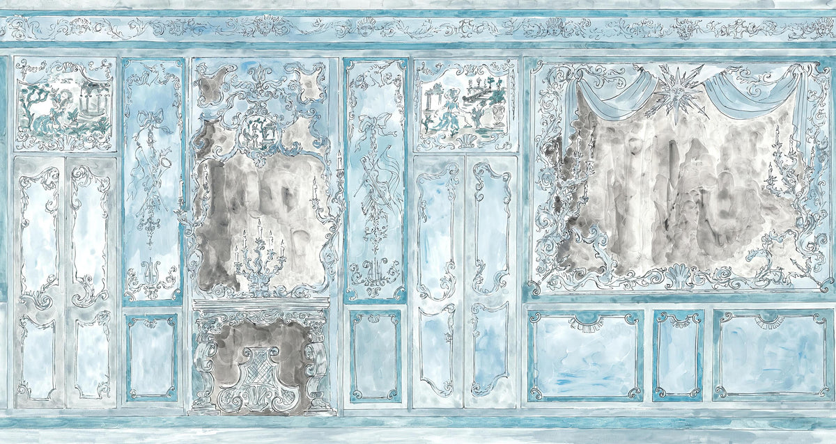 Vintage French Rococo Flower Wallpaper