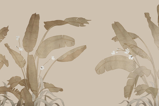 Elegant Botanical Banana Leaf Wallpaper