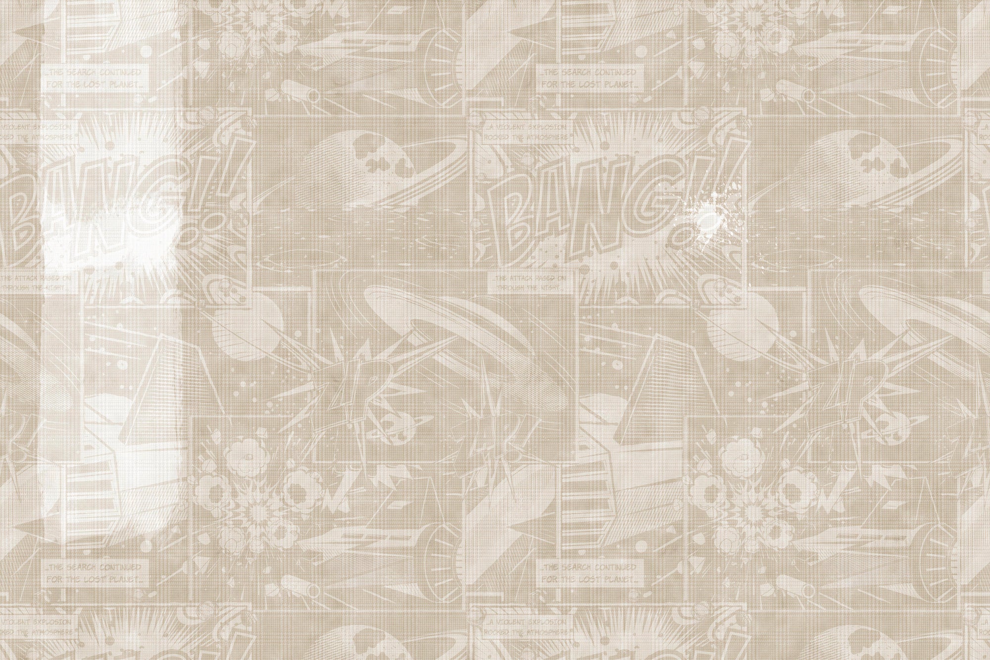 Vintage Beige Comic Space Wallpaper