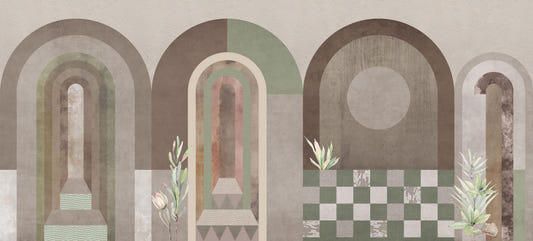 Earthy Abstract Arch Art Wallpaper