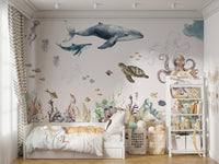 Underwater animal mural for rooms
