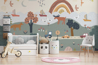 Kids farm adventure wallpaper design
