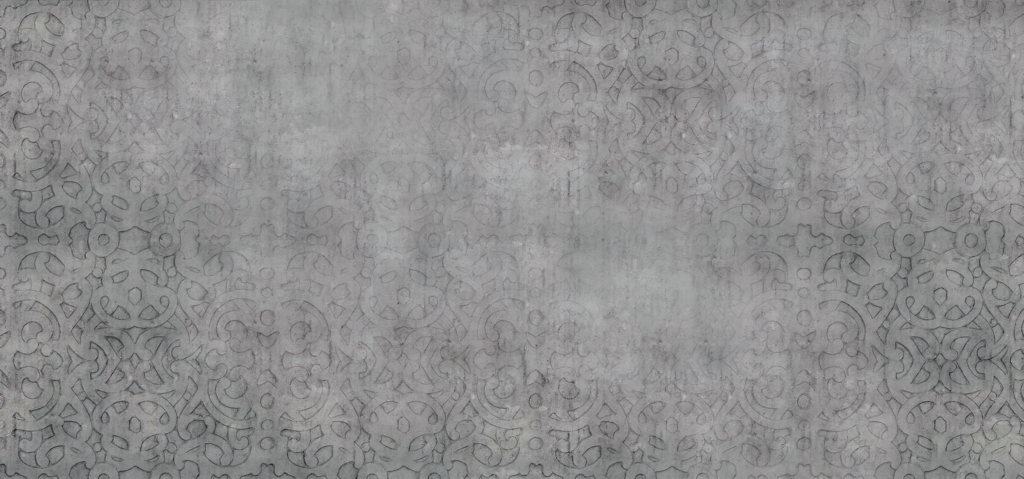 Textured Grey Ornate Leaf Wallpaper