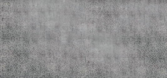 Textured Grey Ornate Leaf Wallpaper