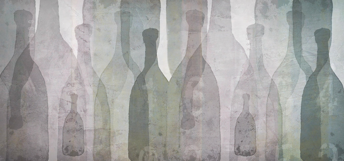 Vintage Bottle Silhouette Wallpaper in your room — zoomed