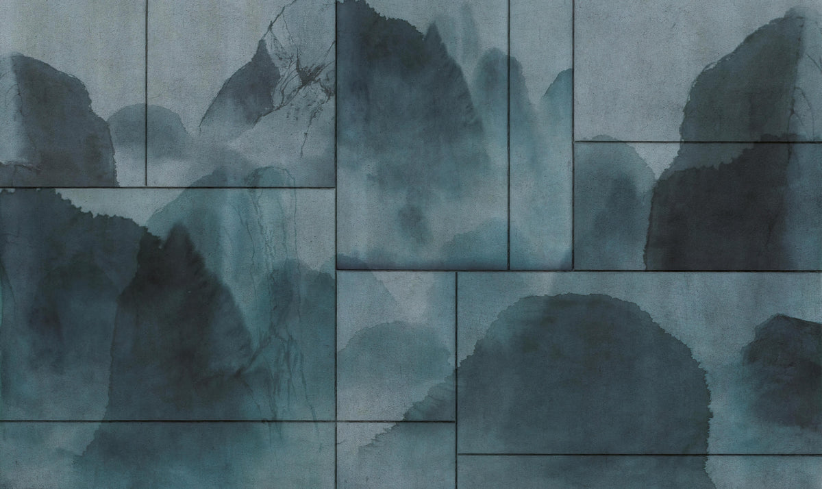 Mystic Blue Watercolor Landscape Wallpaper