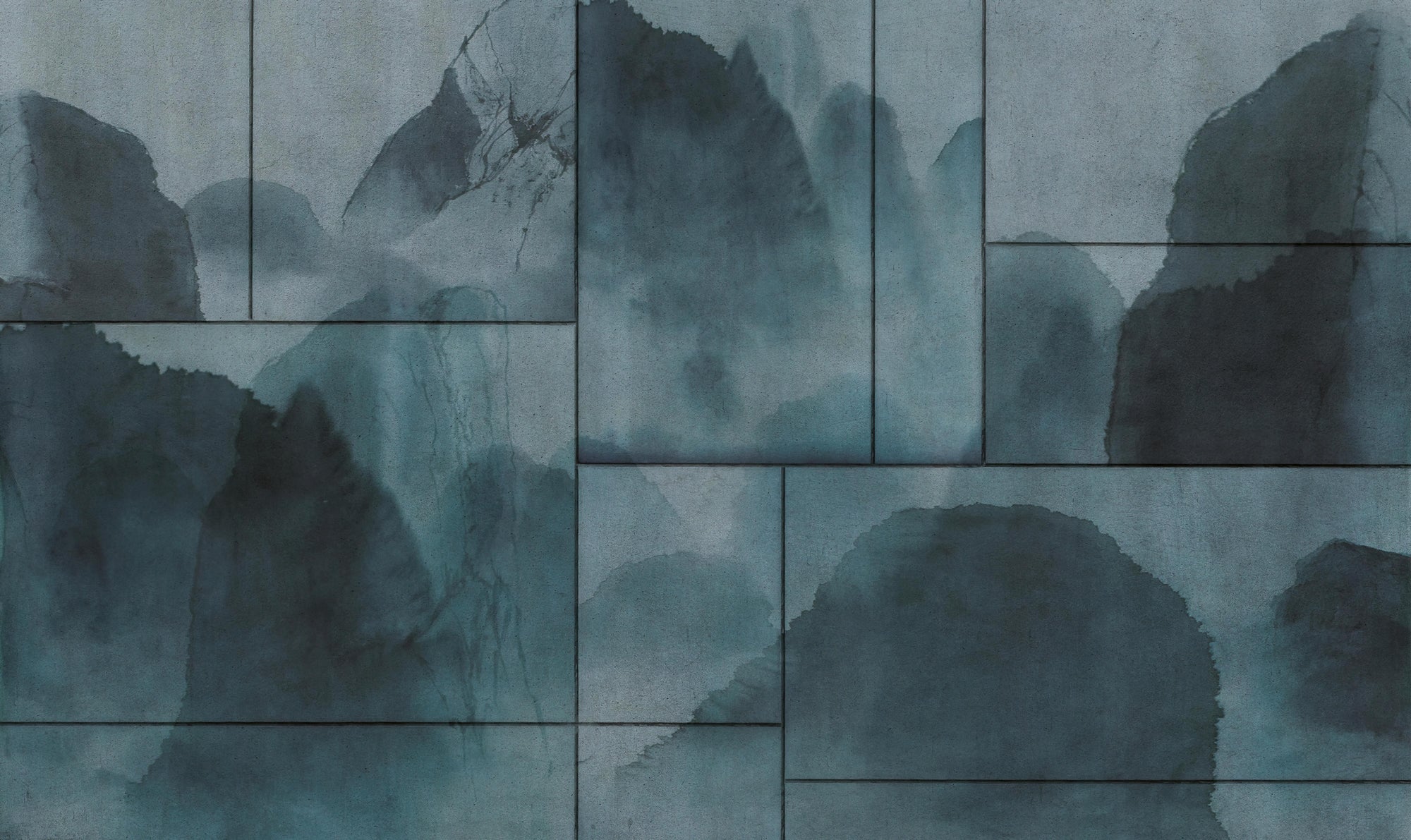Mystic Blue Watercolor Landscape Wallpaper