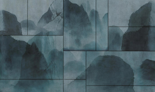 Mystic Blue Watercolor Landscape Wallpaper
